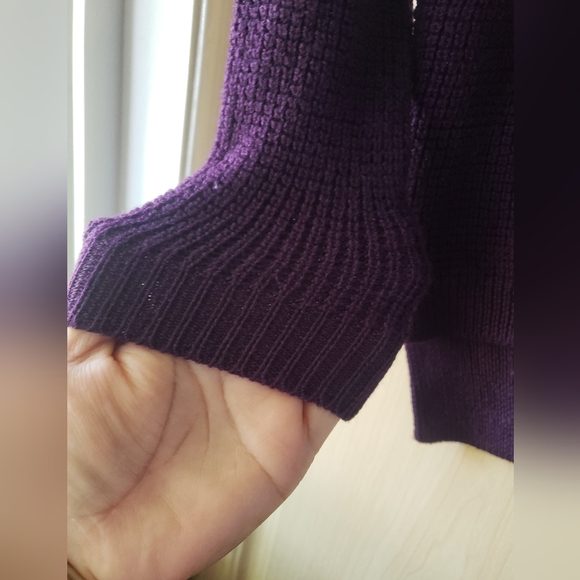 Wilfred Merino Wool Deep Purple Crew Neck Sweater - Picture 6 of 9